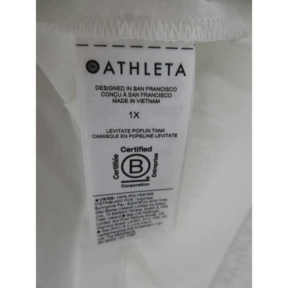 Athleta Top 1X Plus Levitate Poplin Tank Blouse Cinch Waist NEW * - Picture 12 of 13